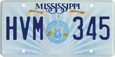 MS license plate HVM345