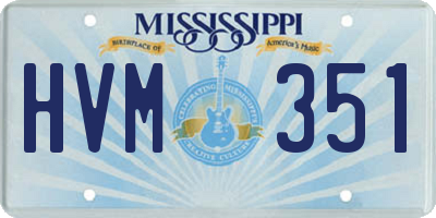 MS license plate HVM351