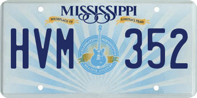MS license plate HVM352