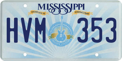 MS license plate HVM353