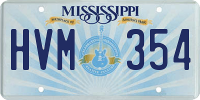 MS license plate HVM354