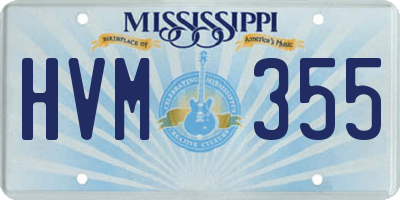 MS license plate HVM355
