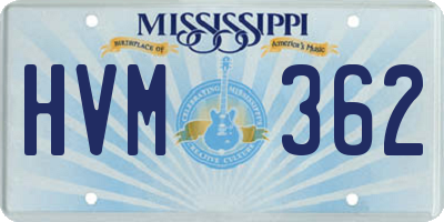 MS license plate HVM362