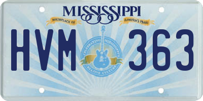 MS license plate HVM363