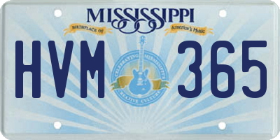 MS license plate HVM365