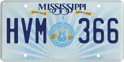 MS license plate HVM366