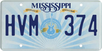 MS license plate HVM374