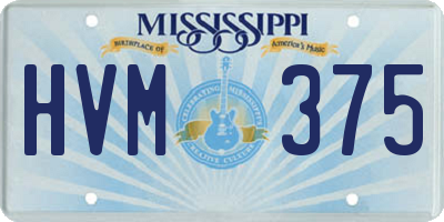 MS license plate HVM375