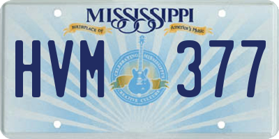 MS license plate HVM377