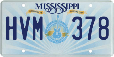 MS license plate HVM378