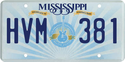 MS license plate HVM381