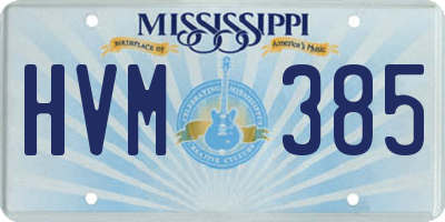 MS license plate HVM385