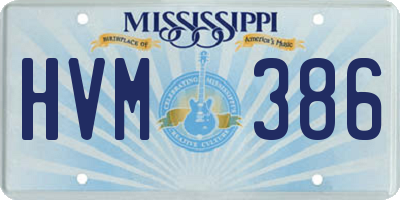 MS license plate HVM386