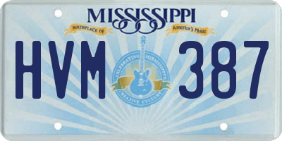 MS license plate HVM387