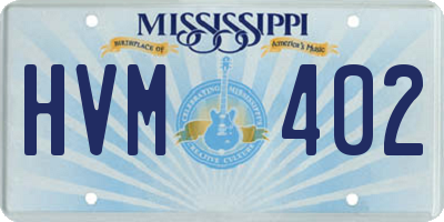 MS license plate HVM402