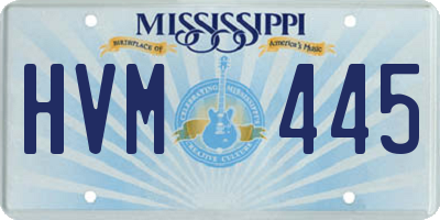 MS license plate HVM445
