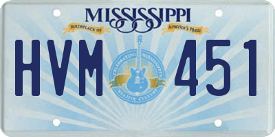 MS license plate HVM451