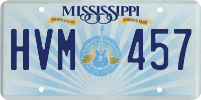 MS license plate HVM457