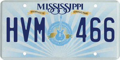 MS license plate HVM466