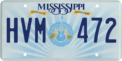 MS license plate HVM472
