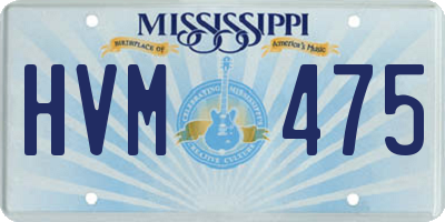 MS license plate HVM475