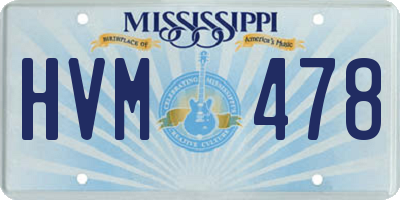 MS license plate HVM478