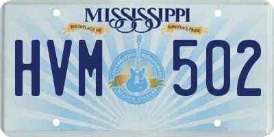 MS license plate HVM502