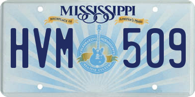 MS license plate HVM509