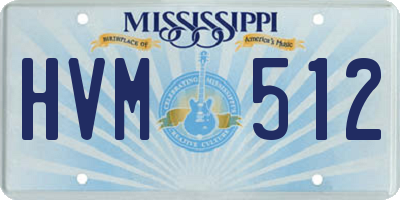 MS license plate HVM512