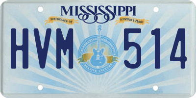 MS license plate HVM514