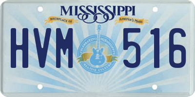 MS license plate HVM516