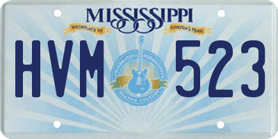 MS license plate HVM523