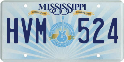 MS license plate HVM524