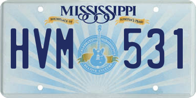 MS license plate HVM531