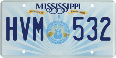 MS license plate HVM532
