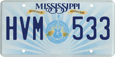 MS license plate HVM533