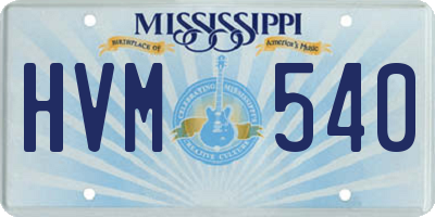 MS license plate HVM540
