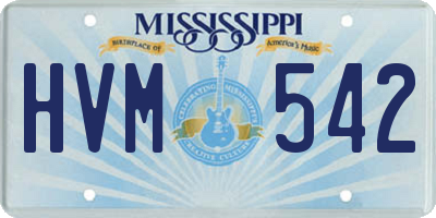 MS license plate HVM542