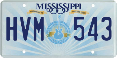 MS license plate HVM543