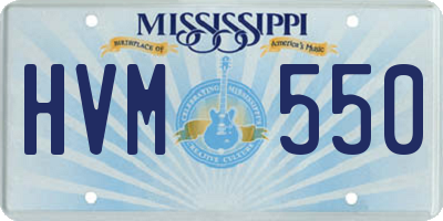 MS license plate HVM550