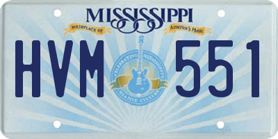 MS license plate HVM551
