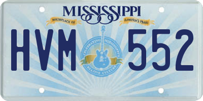 MS license plate HVM552