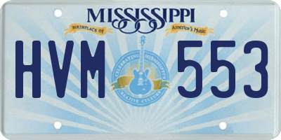 MS license plate HVM553