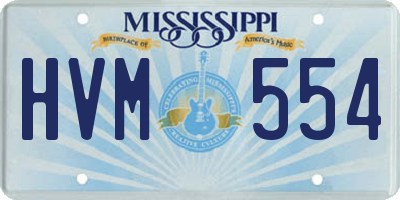 MS license plate HVM554