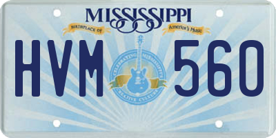 MS license plate HVM560
