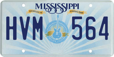 MS license plate HVM564
