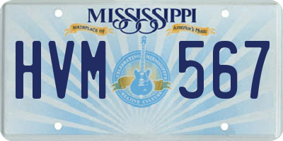 MS license plate HVM567