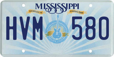MS license plate HVM580