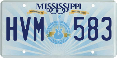 MS license plate HVM583