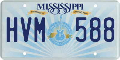 MS license plate HVM588